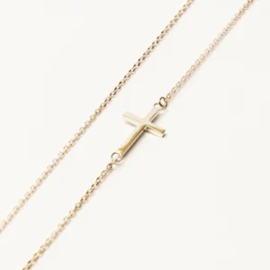 Colar masculino Cruz duo ouro branco