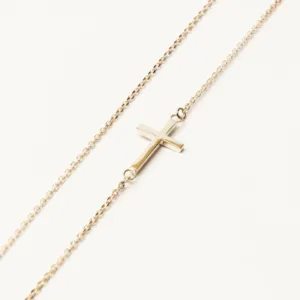 Colar masculino Cruz duo ouro branco