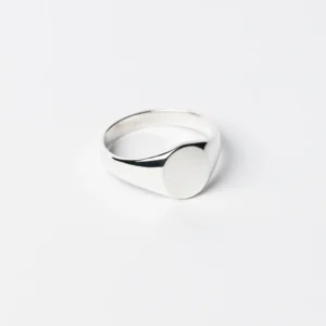 Minimalist ring Signet 925 silver for men