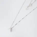 Triangular crystal stone necklace for men in silver