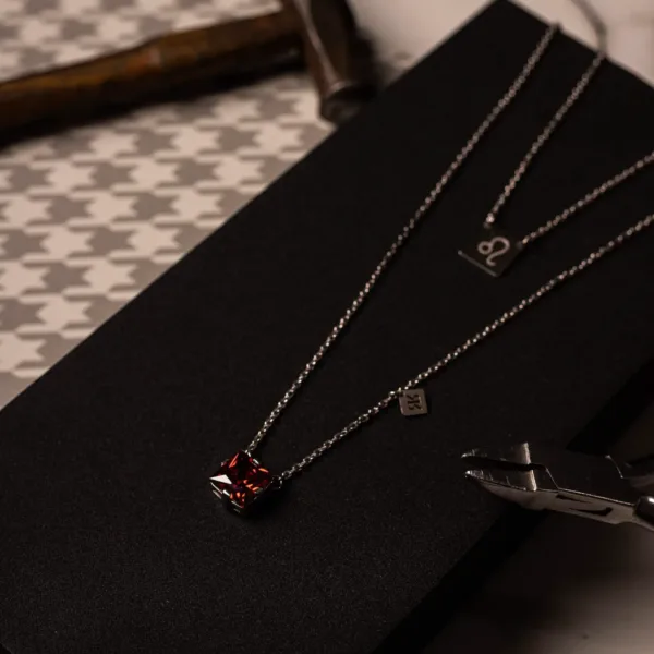 Men's silver lion sign scapular Men's 925 Silver Lion Scapular