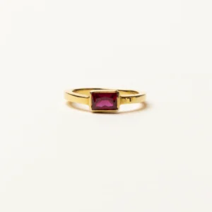 Ruby Rectangular Stone Solitaire Ring