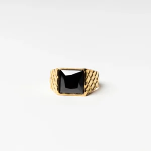 Men's square stone ring