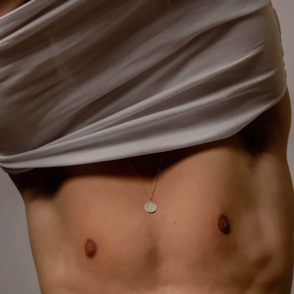 Colar Masculino Medalha Espirito Santo em prata 925