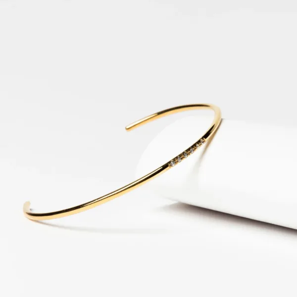 925 Silver Bracelet Slave Minimal Crystal