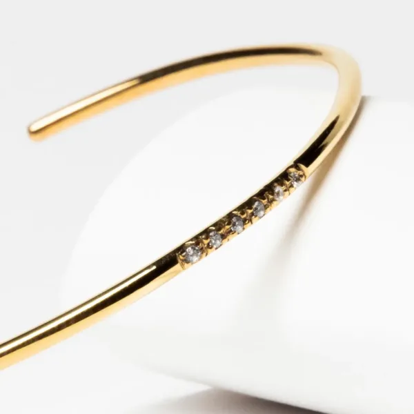 Pulseira Prata 925 Escrava Minimal Cristal zirconias