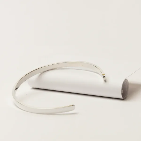 Pulseira Homem Escrava Minimalista Prata 925 verso