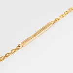 Pulseira Homem Prata 925 Reta Cristal ouro amarelo