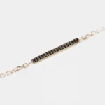 pulseira em prata para homem cravada a zircónias pretas_ Pulseira Homem Prata 925 Reta Preta