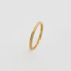 Anel Masculino Memória Slim em Prata 925 com Zircónias