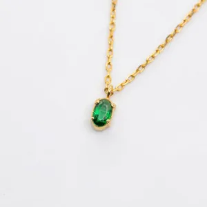 Colar Masculino em Prata 925 com mini Zircónia Oval