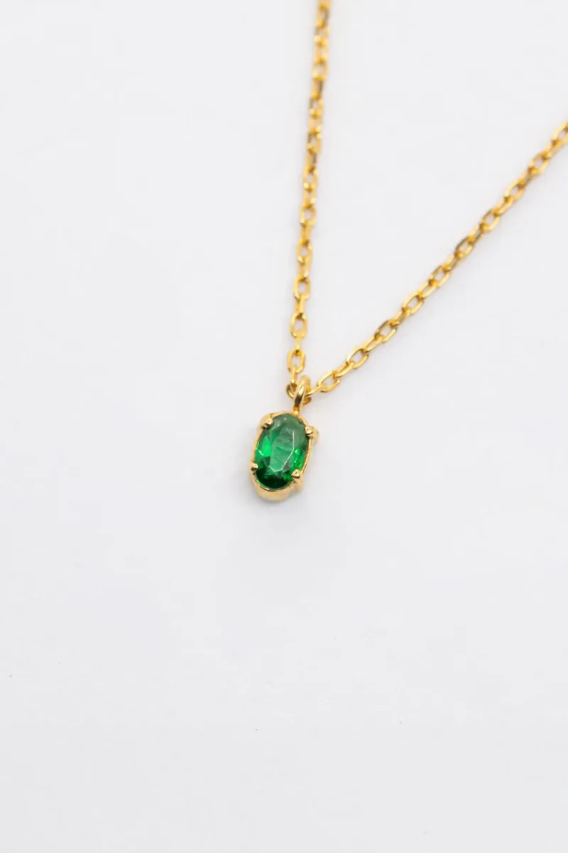 fio para homem em prata com zirconia verde banahdo a ouro