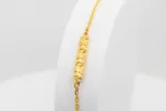 pulseira para homem em prata com relevo banhado a ouro
