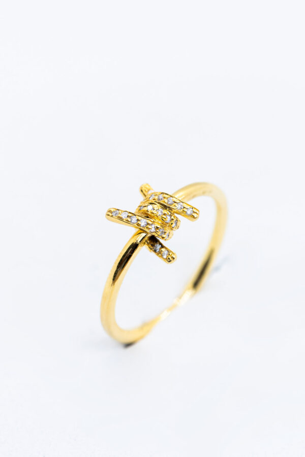 Anel arame farpado ouro e diamantes homem