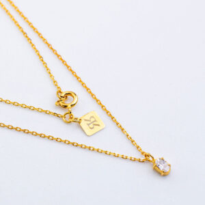 Colar Zircónia Oval em Ouro 9K